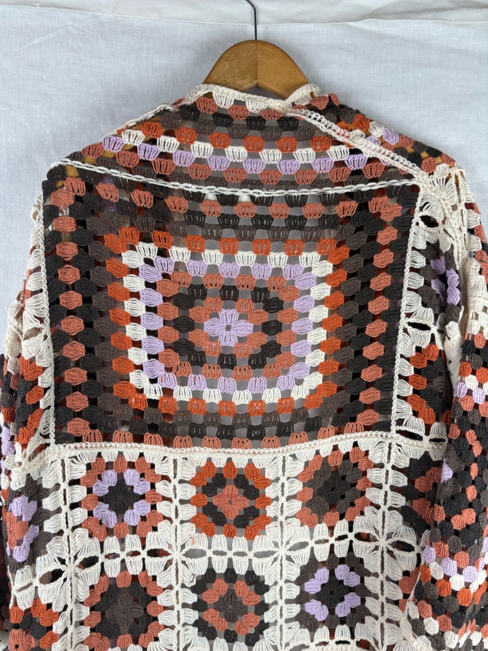 Three Bird Nest Soulful Wanderer Crochet Duster Brown Multi Cardigan - Picture 8 of 9